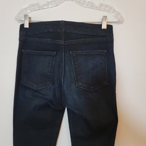 Veronica Beard Jeans Denim Sz 27 Lita 10" Moto Lace Up Made in USA Skinny Dark - Picture 9 of 13
